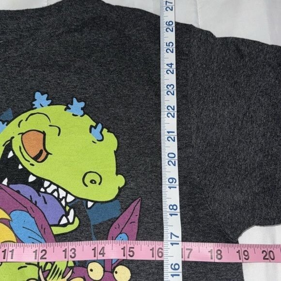 Nickelodeon Made In The 90s Graphic T-Shirt M Rugrats Rocko Ren & Stimpy Gray Un - Picture 8 of 8